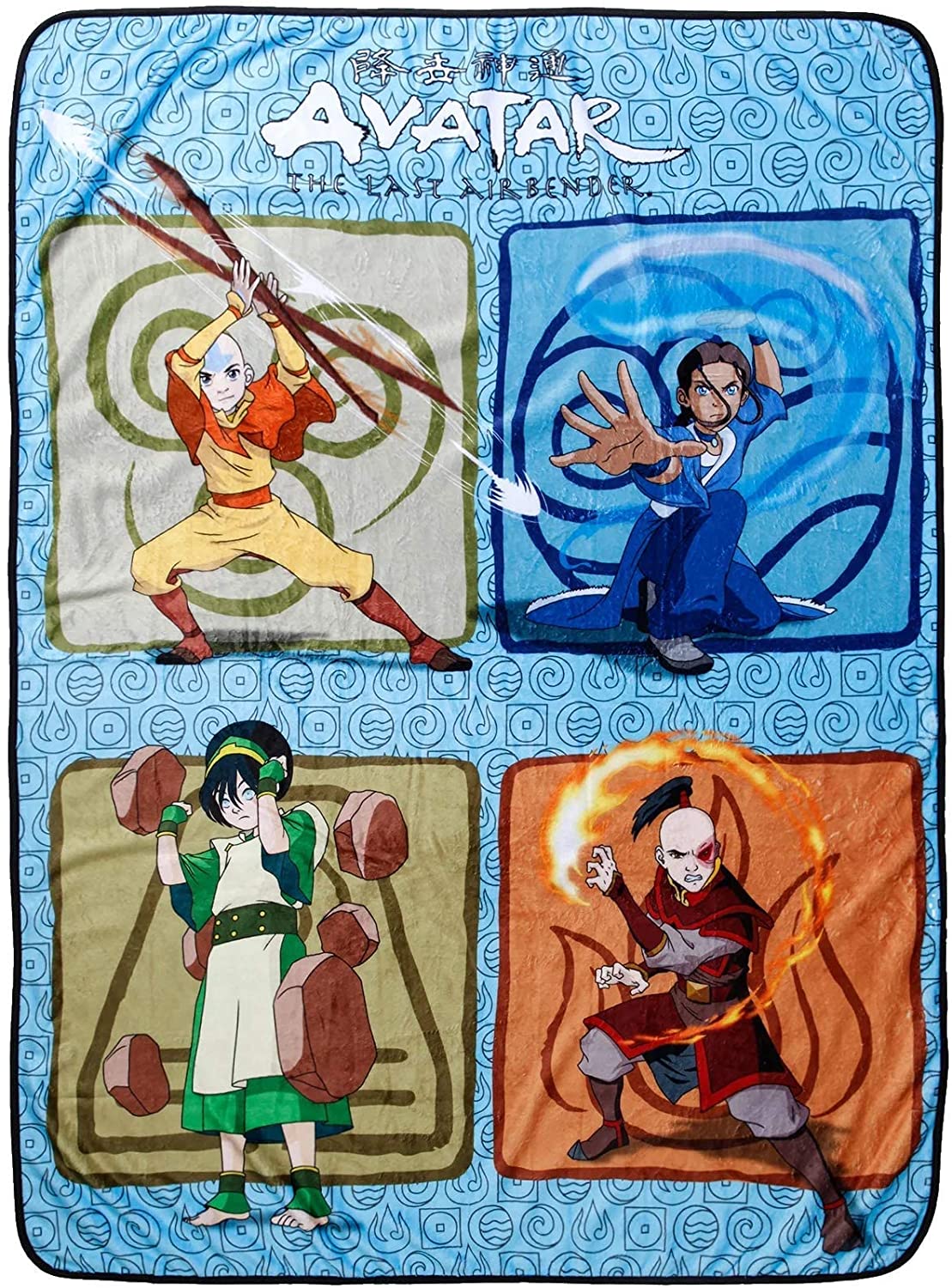 Avatar: The Last Airbender Throw Blanket Aang Zuko Katara Toph Element –  ProToys LLC