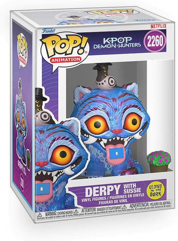 Funko Pop! Animation: Kpop Demon Hunters - Derpy with Sussie (Glows in The Dark) Vinyl Figure Collectibles Bundled with Box Protector