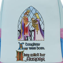 Load image into Gallery viewer, Loungefly Disney Sleeping Beauty Castle Three Good Fairies Stained Glass Mini Backpack
