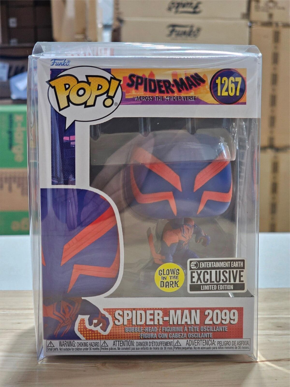 Funko Pop! Spider-Man ATSV 2099 GITD Entertainment Earth Exclusive W/Protector