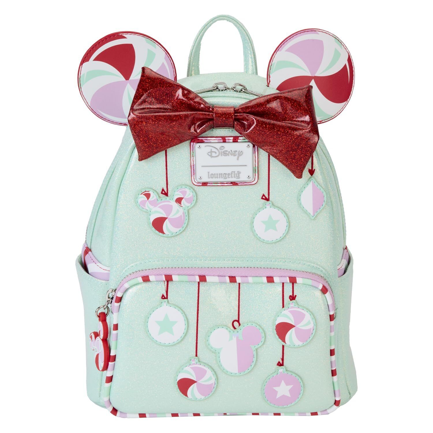 Loungefly Disney Minnie Holiday Peppermint Ornaments Mini Backpack