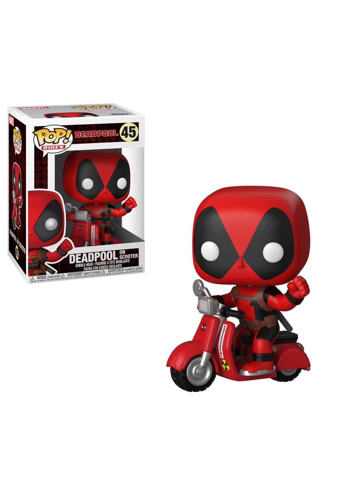 Funko Pop! Ride Marvel: Deadpool & Scooter Collectible Figure, Multicolor