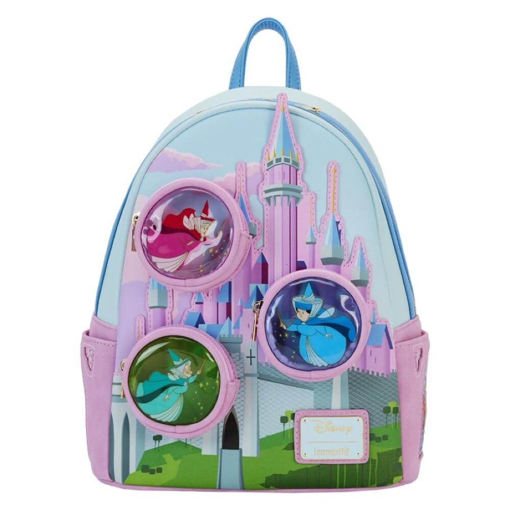 Loungefly Disney Sleeping Beauty Castle Three Good Fairies Stained Glass Mini Ba