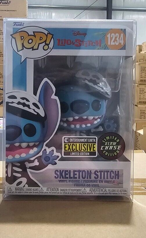 Lilo & Stitch Skeleton Stitch Pop! - EE Exclusive GITD CHASE With Protector