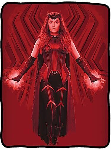 Marvel: WandaVision Wanda Scarlet Witch Chaos Magic Throw Blanket (RED)