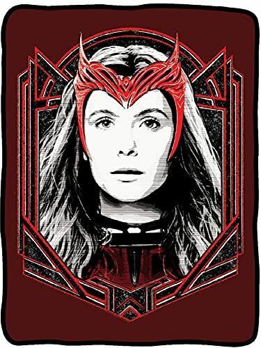 Marvel: WandaVision Wanda Scarlet Witch Chaos Magic Throw Blanket | 45 x 60 Inch