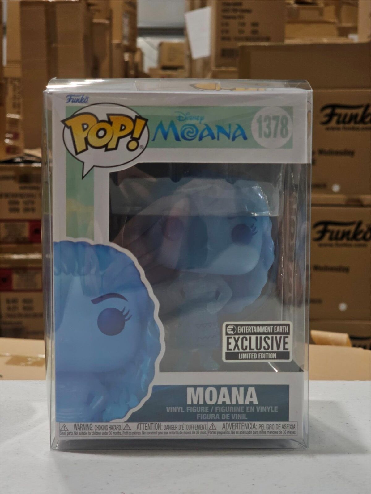 Funko Pop! Disney Moana Translucent #1378 EE Exclusive W/PROTECTOR IN HAND