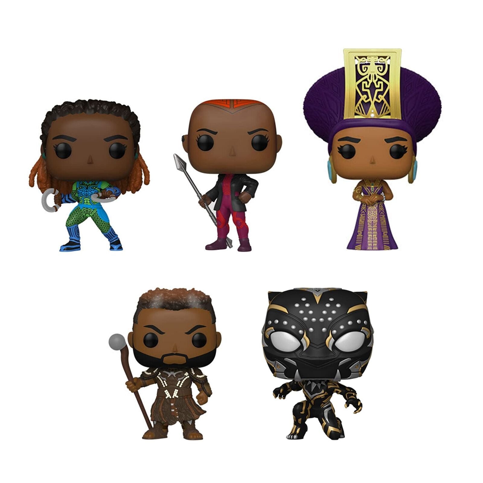 Funko Pop! Black Panther Wakanda Forever - Set of 5 - M'Baku, Queen Ramonda, Oko