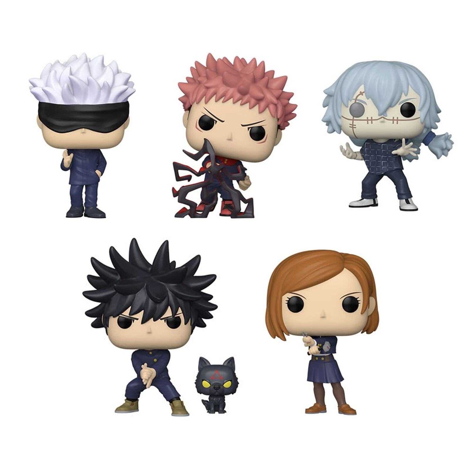 Funko Pop! Jujutsu Kaisen - Set of 5 - Gojo, Itadori, Mahito, Megumi w/Dogs and