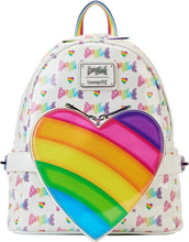 Load image into Gallery viewer, Loungefly Lisa Frank Logo Heart Detachable Rainbow Bag Mini Backpack
