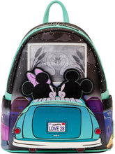 Load image into Gallery viewer, Loungefly Mickey &amp; Minnie Date Night Drive-In Lenticular Mini Backpack
