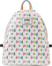 Load image into Gallery viewer, Loungefly Lisa Frank Logo Heart Detachable Rainbow Bag Mini Backpack
