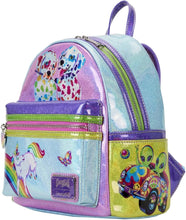 Load image into Gallery viewer, Loungefly Lisa Frank Color Block Mini Backpack Double Strap Shoulder Bag Purse
