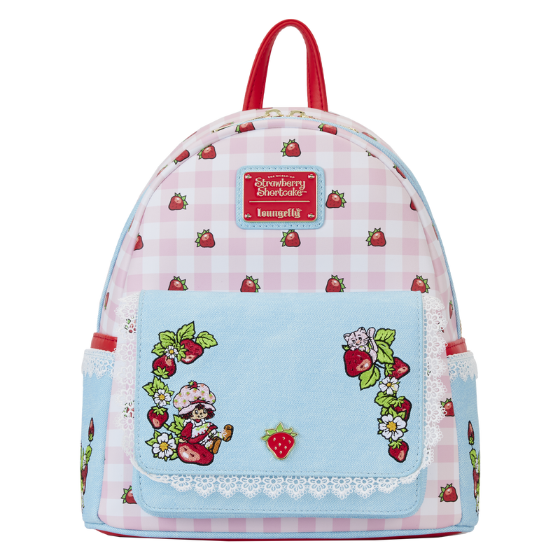 Loungefly Strawberry Shortcake Denim Pocket Mini Backpack