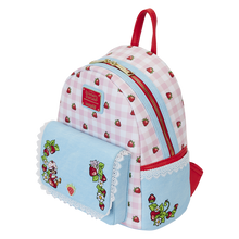 Load image into Gallery viewer, Loungefly Strawberry Shortcake Denim Pocket Mini Backpack
