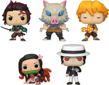 Load image into Gallery viewer, Funko Pop! Demon Slayer Set of 5 - Tanjiro Kamado, Inosuke Hashibira, Zenitsu Agatsuma, Nezuko Kamado and Muzan Kibutsuji
