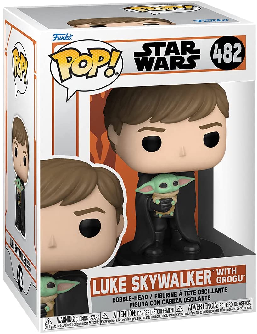 Funko Pop! Star Wars: Mandalorian- Luke Skywalker with Grogu (The Child) Vinyl Bobblehead