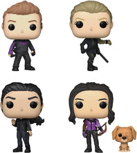 Load image into Gallery viewer, Funko Pop! Marvel Hawkeye Set of 4 - Hawkeye, Yelena, Maya Lopez and Kate with Lucky The Pizza Dog
