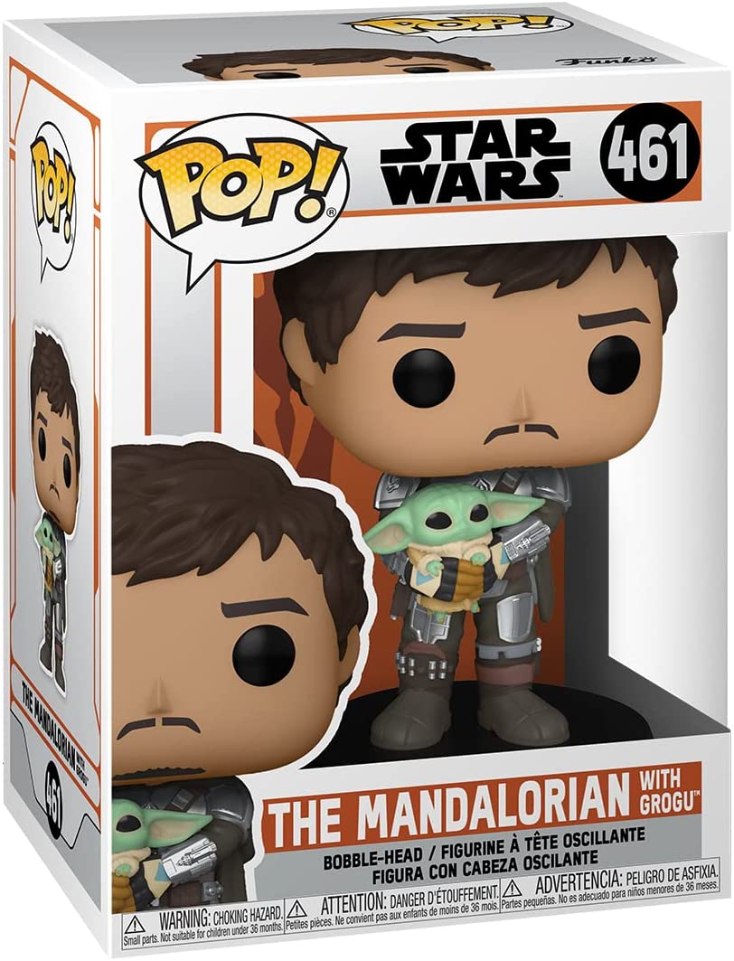 Funko Pop! Star Wars: The Mandalorian - The Mandalorian (Din Djarrin) Holding The Child (Grogu) Vinyl Bobblehead