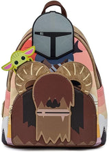 Load image into Gallery viewer, Loungefly Star Wars The Mandalorian Bantha Ride Mando and Baby Yoda Womens Double Strap Shoulder Bag Purse
