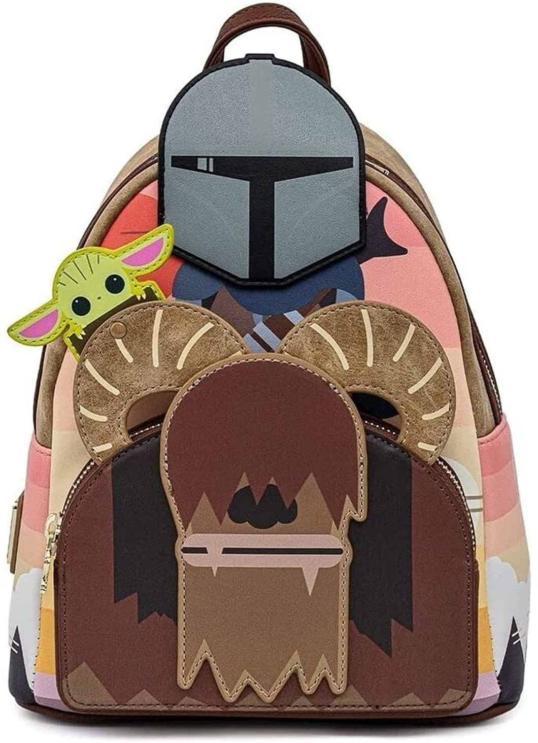 Loungefly Star Wars The Mandalorian Bantha Ride Mando and Baby Yoda Womens Double Strap Shoulder Bag Purse