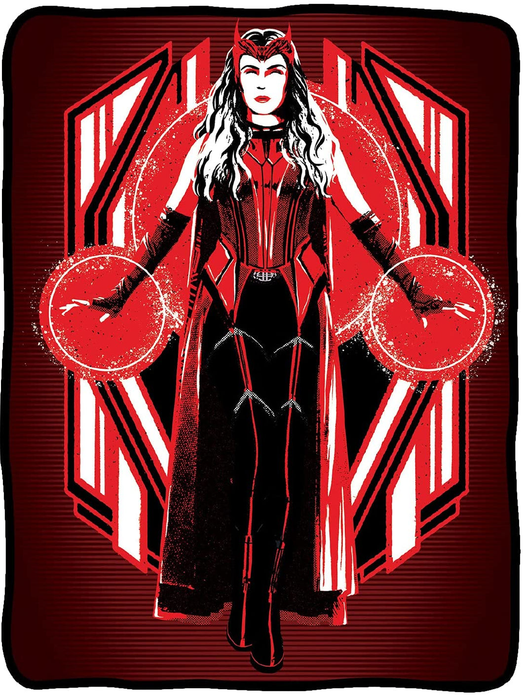 Marvel: WandaVision Wanda Scarlet Witch Chaos Magic Blanket | 45 x 60 Inches | Plush Throw Blanket | Cozy Sherpa Blanket | Super Soft Lightweight Fleece Blanket | Home Decor (Scarlet Witch Sketch)