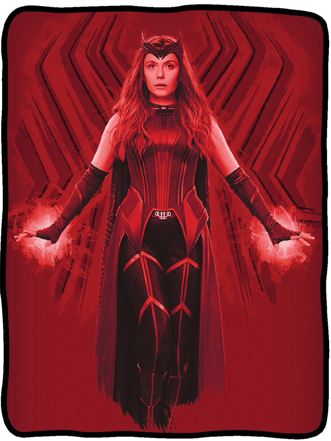 Marvel: WandaVision Wanda Scarlet Witch Chaos Magic Throw Blanket | 45 x 60 Inches Plush Cozy Sherpa Super Soft Lightweight Fleece Home Decor (Scarlet Witch)