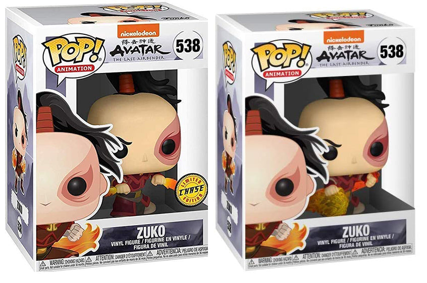 Funko Pop! Animation: Avatar - Zuko Common & Chase 2 Pack!