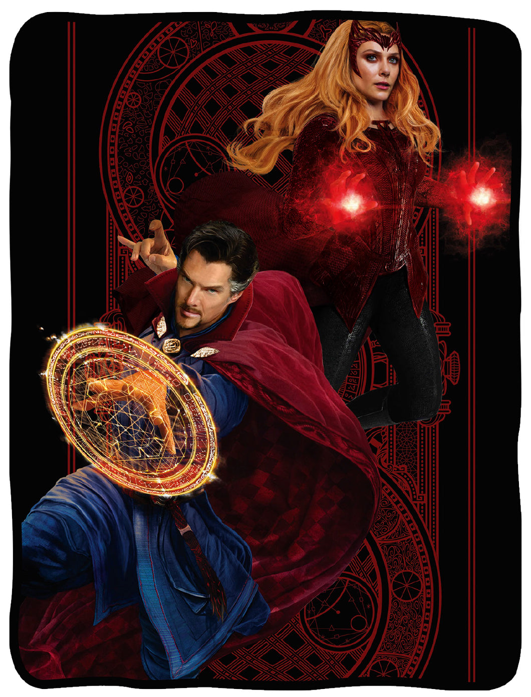 Marvel: Doctor Strange Multiverse of Madness Dr Strange & Scarlet Witch Throw Blanket | 45 x 60